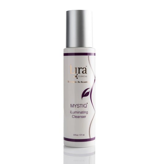Lura Clinical Mystiq Illuminating Cleanser bottle on a white background