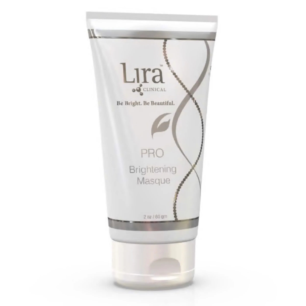 A 2 oz squeeze tube of Lira Clinical Pro Brightening Masque on a clean white background.