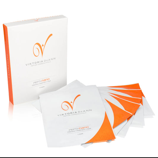 Viktoria Deann Peptina 200 mg packaging, showing a white outer box with orange side panel and several individual white sachets with orange accents arranged in front on a white background.